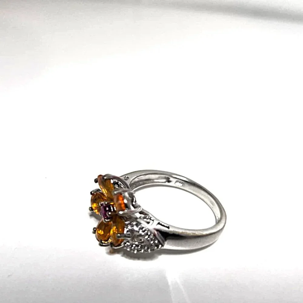 Orange Flower Ring - Picture 7 of 8